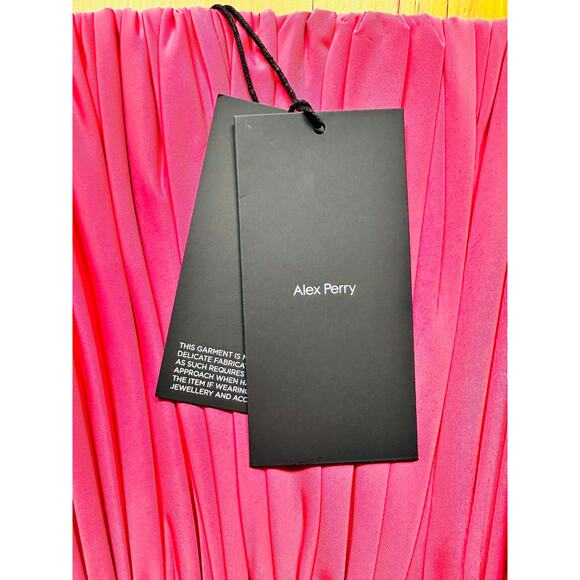 ALEX PERRY Strapless Ruched Mini Dress Pink Green Prom Wedding US Size 6/AU 10 - Picture 14 of 14